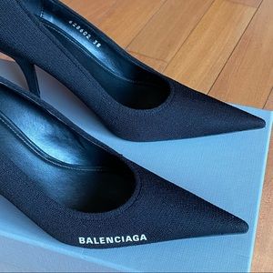 Balenciaga Logo Knife Knit Pumps